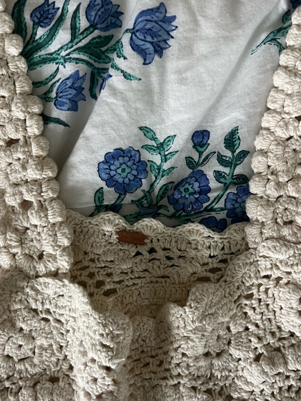 Free People Crochet Crop Top in Cream - Picture 2 of 2